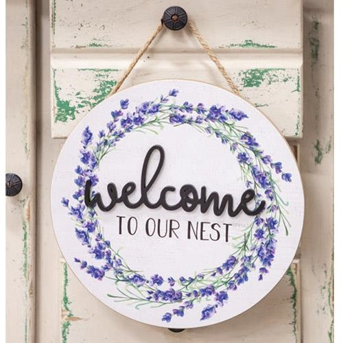 Surprise Me Sale 🤭 Welcome To Our Nest Lavender Wooden Wall Hanging