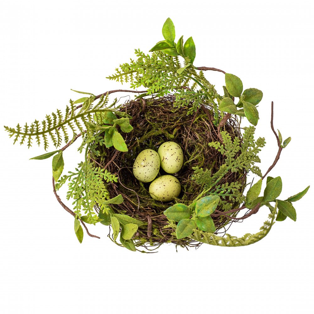 Moss Bird Nest With Eggs