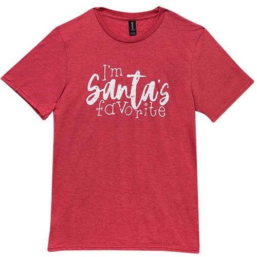 💙 I'm Santa's Favorite Heather Red T-Shirt Size XL