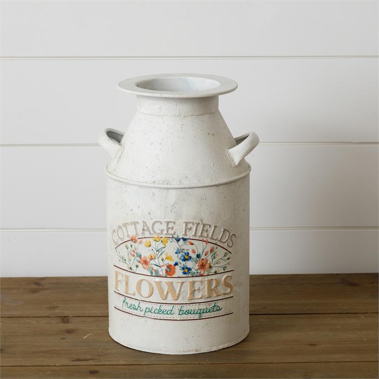 Cottage Fields Flowers Metal Can