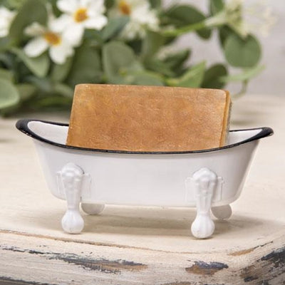 White Iron Bathtub Soap Dish