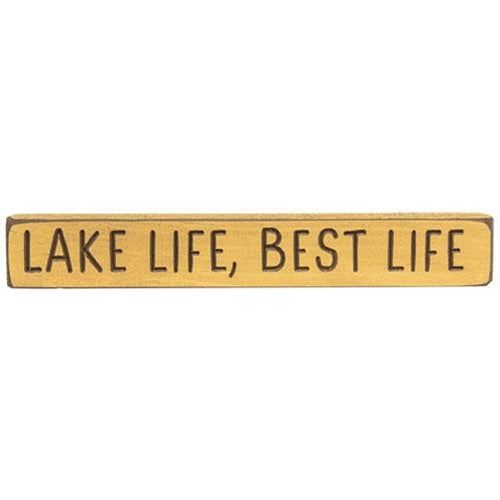Lake Life, Best Life 12" Engraved Wooden Block