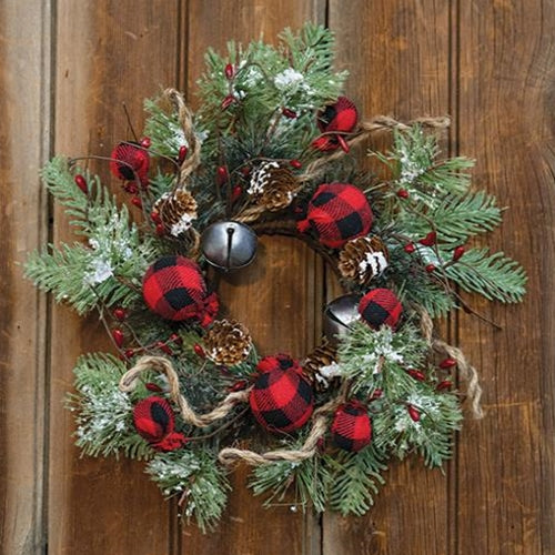 💙 Buffalo Gingham Country Holiday 12" Faux Wreath