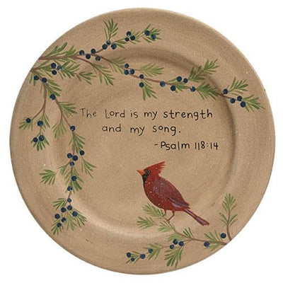 💙 The Lord is My Strength Decorative Cardinal Plate