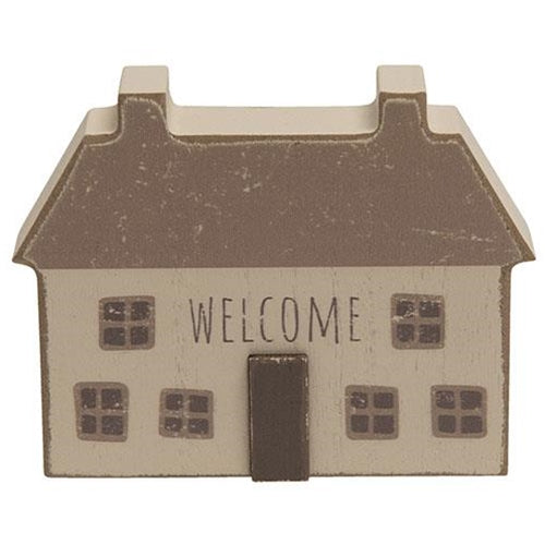 Distressed Primitive "Welcome" House Sitter