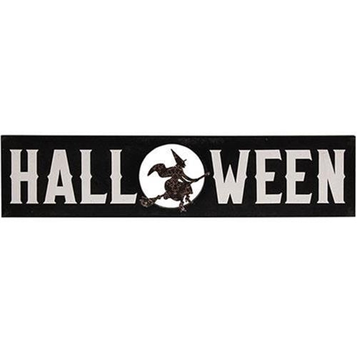 Halloween Witch And Moon 24" Wood Sign
