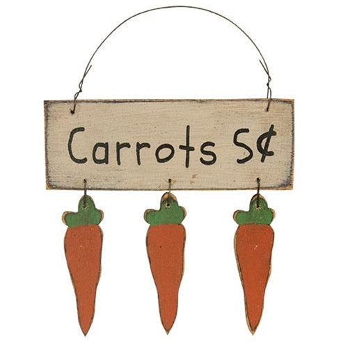 Distressed Wooden Carrots Hanging Decoration