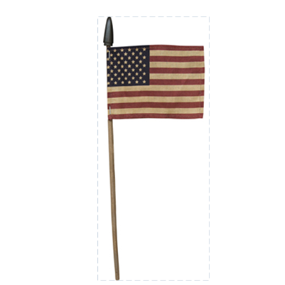 💙 Primitive American Flag On 14" Stick