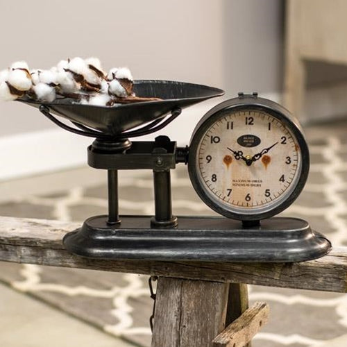 Antique Inspired Decorative Scale with Clock