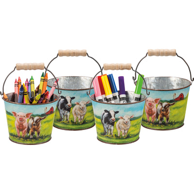 💙 Set of 4 Farm Friends Bucket Set