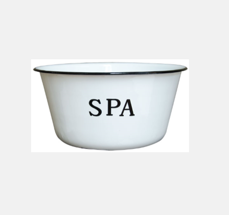 💙 Enamelware Spa Bowl White with Black Trim