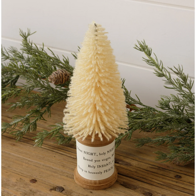 Set of 3 Bottle Brush Trees With Spool Base