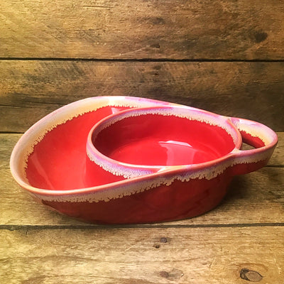 LTD Commodities Soup & Crackers, Chip & Dip Drip Glaze Burnt Red Bowl