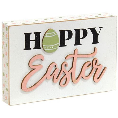 💙 Hoppy Easter Pastel Block Sign