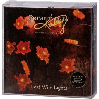 💙 Fall Leaf Shaped 20 ct Mini Lights 6 hr Timer Battery Powered