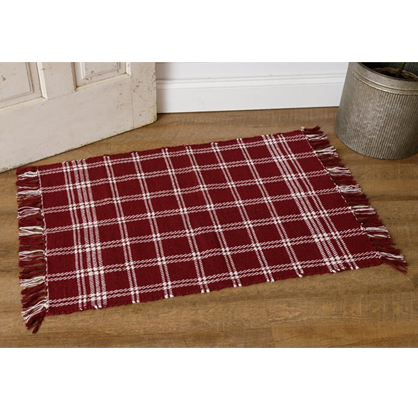 Burgundy and White Scatter Rug 24" x 36"