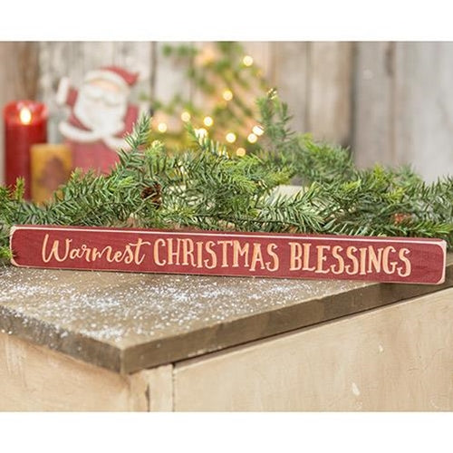 Warmest Christmas Blessings 18" Engraved Block
