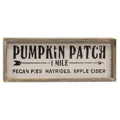 Pumpkin Patch 1 Mile Framed Sign 15.75"