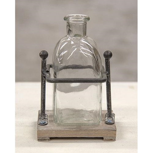 Modern Chic Bottle and Iron & Wood Holder