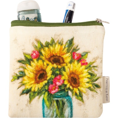 Sunflowers In Mason Jar Everything Pouch