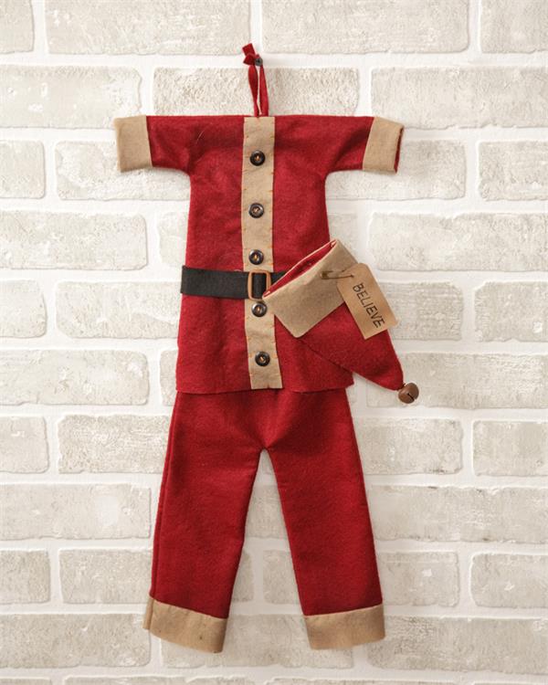 Believe Hanging Santa Suit