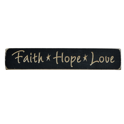 💙 Faith Hope Love 9" Wooden Engraved Block