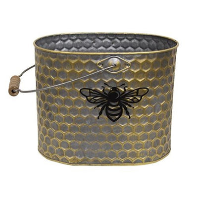 Metal Oval Honeycomb Bee Buckets With Handles