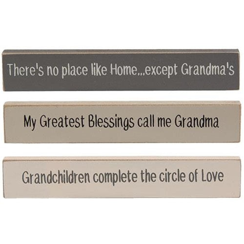 💙 Grandma Love Mini Stick Signs in Farmhouse Colors