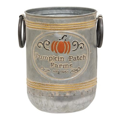 Set of 2 Pumpkin Patch Farms Galvanized Buckets