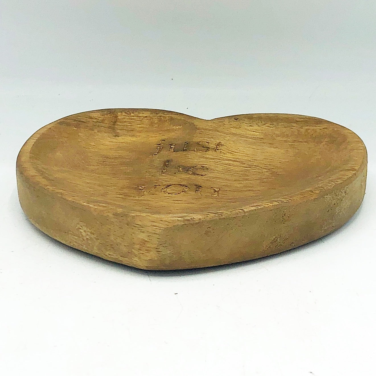 Just Be You Mango Wood Heart Trinket Tray