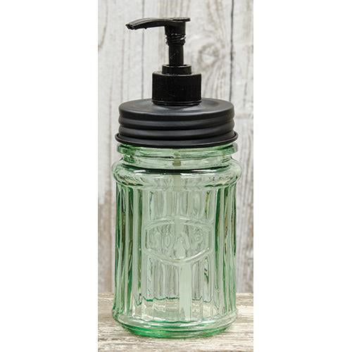 Green Glass Hoosier Soap Dispenser