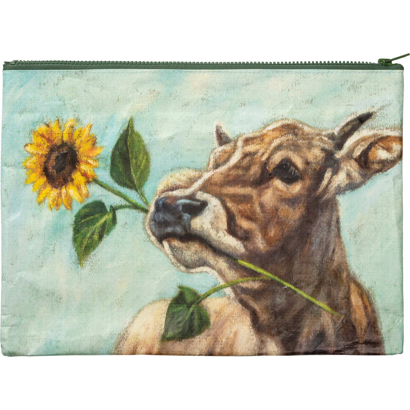 Cow Sunflower Zipper Folder