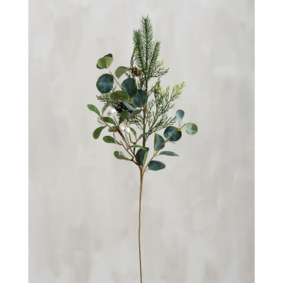 💙 Mistletoe and Winter Leaves Mix 28" Faux Foliage Spray