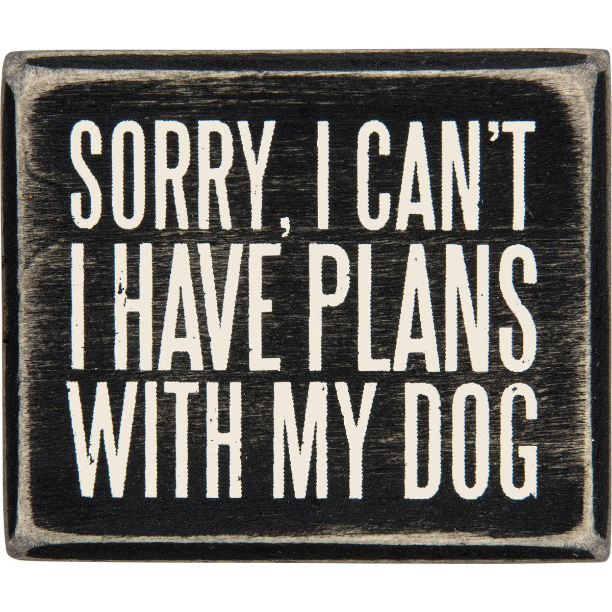 Sorry I Can't I Have Plans With My Dog Mini Wood Box Sign