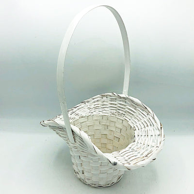 💙 White Princess Wicker Basket Napco