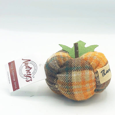 💙 Thankful Mini Fabric Pumpkin 3" Fall Decoration