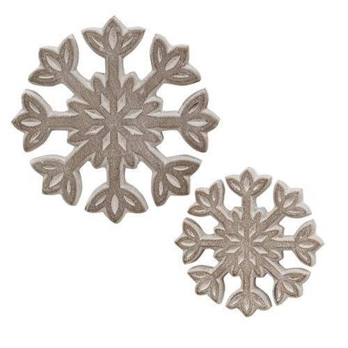 Set of 2 Fleur de Lis Snowflakes Cutout Decorations