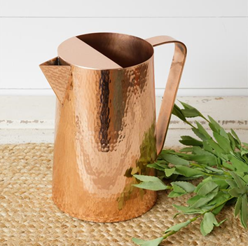 Hammered Copper Toned Pitcher