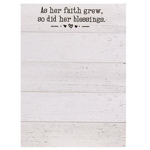 As Her Faith Grew So Did Her Blessings Mini Notepad