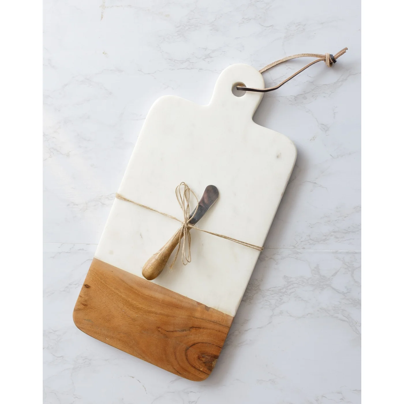 Marble And Wood Cutting Board With Spread Board