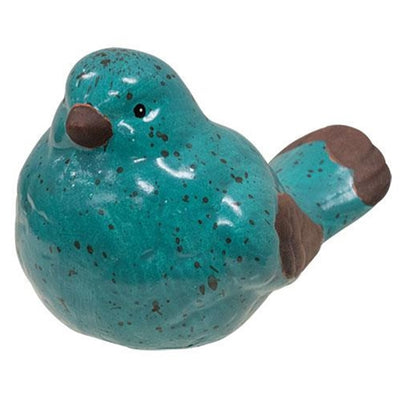 Set of 4 Blue Speckled Bird Resin Figures