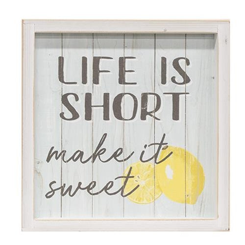 💙 Life Is Short, Make It Sweet Framed Lemon Sign