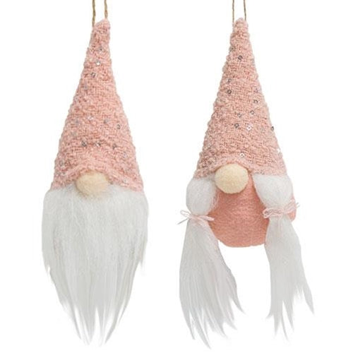 Mr. & Mrs. Sequin Hat Gnome Ornaments