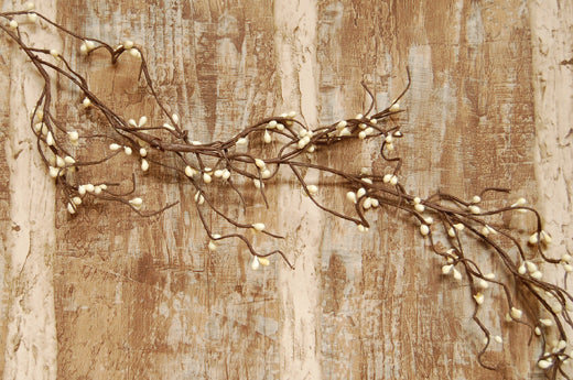 Ivory Wispy Pip Garland 5 ft long