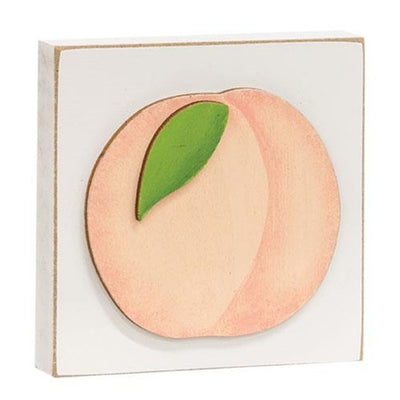 💙 Peach Wooden Square Small 3.5" Block