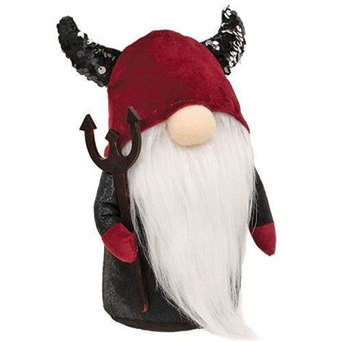 Devil Gnome With Sequin Horns Figure