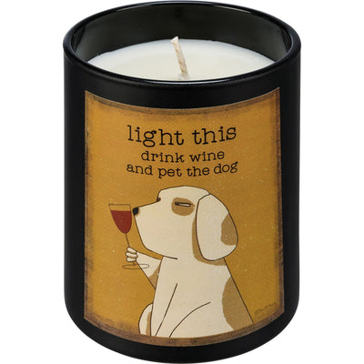 💙 Light This Drink Wine And Pet The Dog Jar Candle