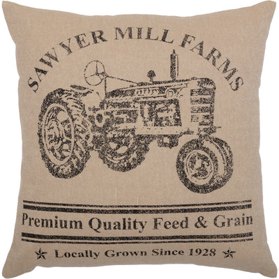 Sawyer Mill Charcoal Tractor 18" Pillow