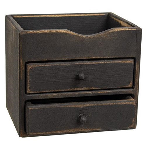 Two Drawer Whatnot Box Primitive Wooden