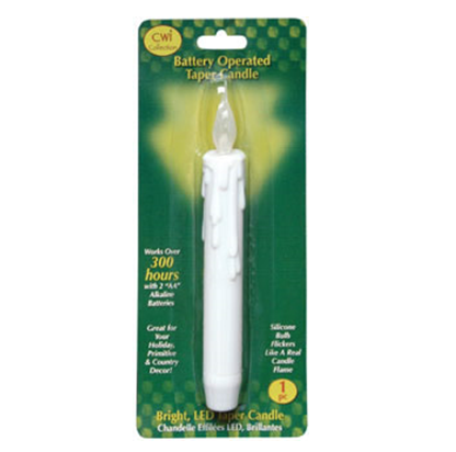 💙 White 7" LED Silicone Battery Powered Taper